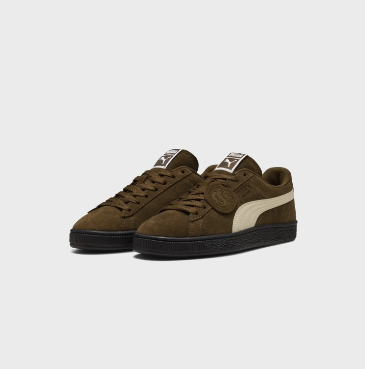 PUMA Low-Top Sneakers – Brown & Cream with Black Sole