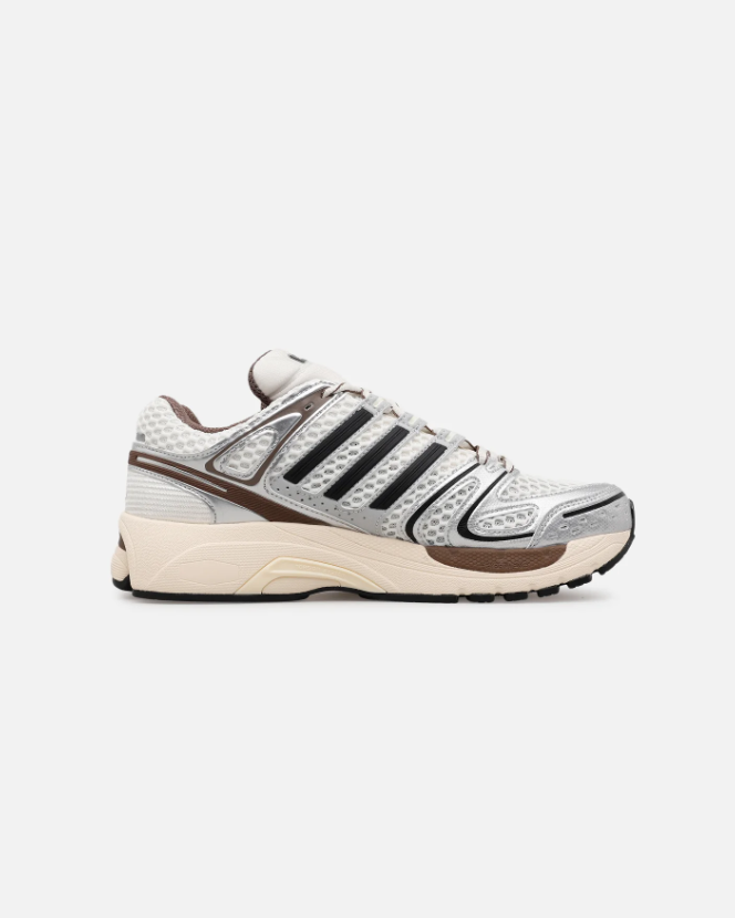 adidas Retro Runner Sneakers – Silver, White & Brown
