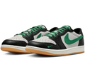 Air Jordan Low-Top Sneakers – Black & White with Green Accents and Gum Sole