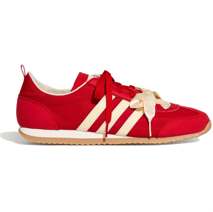 adidas Ribbon Lace Low-Top Sneakers – Red & Cream