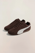 PUMA Low-Profile Sneakers – Chocolate Brown & White