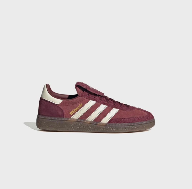 adidas Spezial Low-Top Sneakers – Burgundy & Cream with Fold-Over Tongue