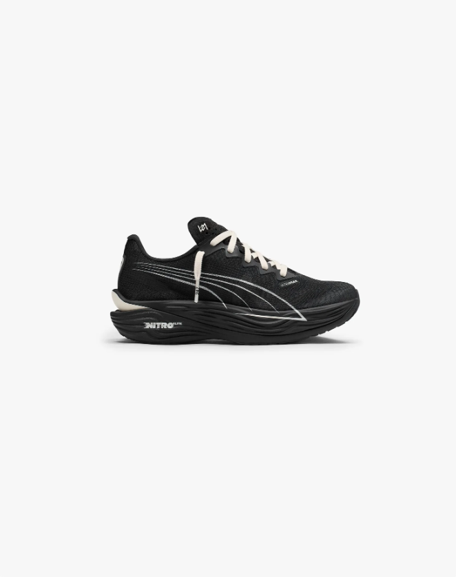 PUMA Sport Sneakers – Black & Cream with Sculpted Sole