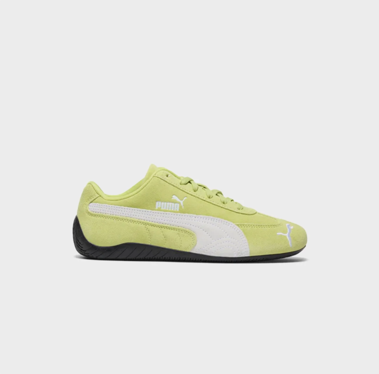 PUMA Low-Profile Sneakers – Lime Green & White with Black Sole