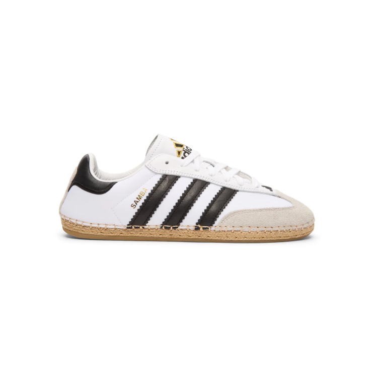 adidas Samba Low-Top Sneakers – White & Black with Woven-Effect Trim