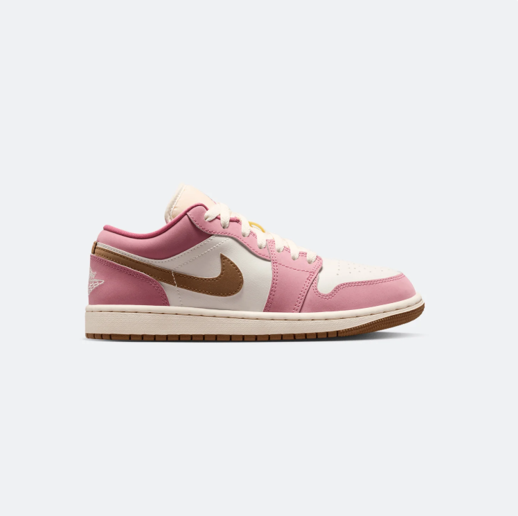 Air Jordan Low-Top Sneakers – Rose Pink & Cream with Gum Sole