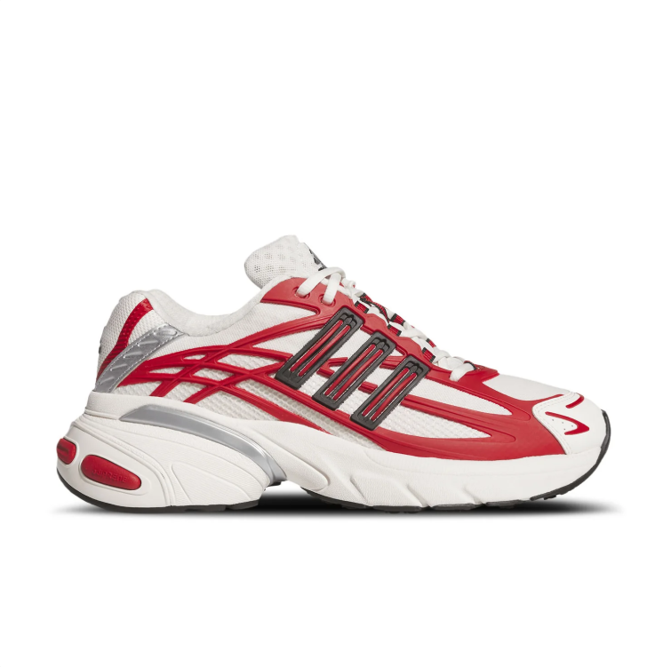 adidas Chunky Retro Sneakers – White & Red with Silver Accents