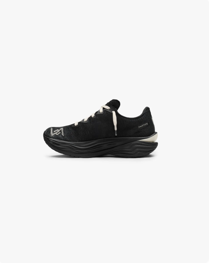 PUMA Sport Sneakers – Black & Cream with Sculpted Sole