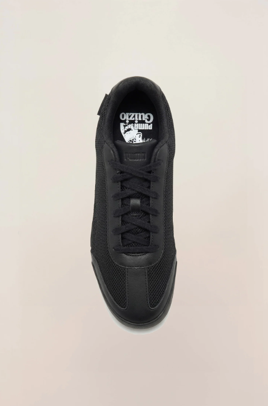PUMA Low-Profile Sneakers – All Black with Mesh-Textured Panels