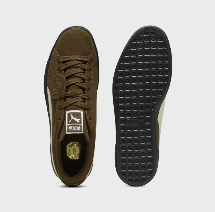 PUMA Low-Top Sneakers – Brown & Cream with Black Sole