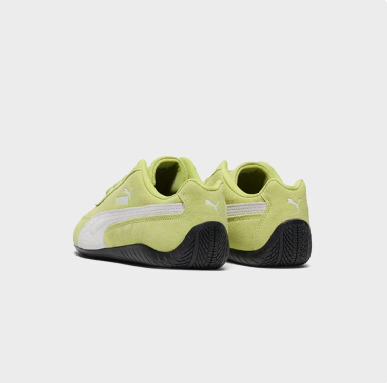 PUMA Low-Profile Sneakers – Lime Green & White with Black Sole