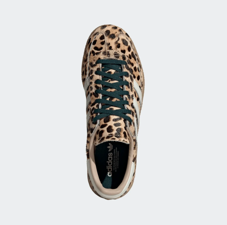 adidas Leopard Print Low-Top Sneakers – Cream Stripes & Gum Sole