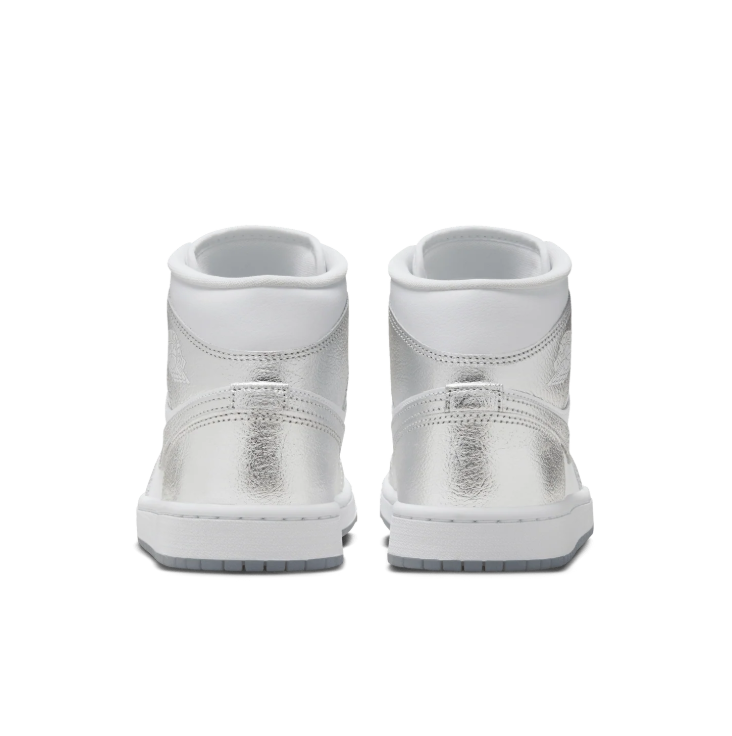 Air Jordan High-Top Sneakers – White & Metallic Silver