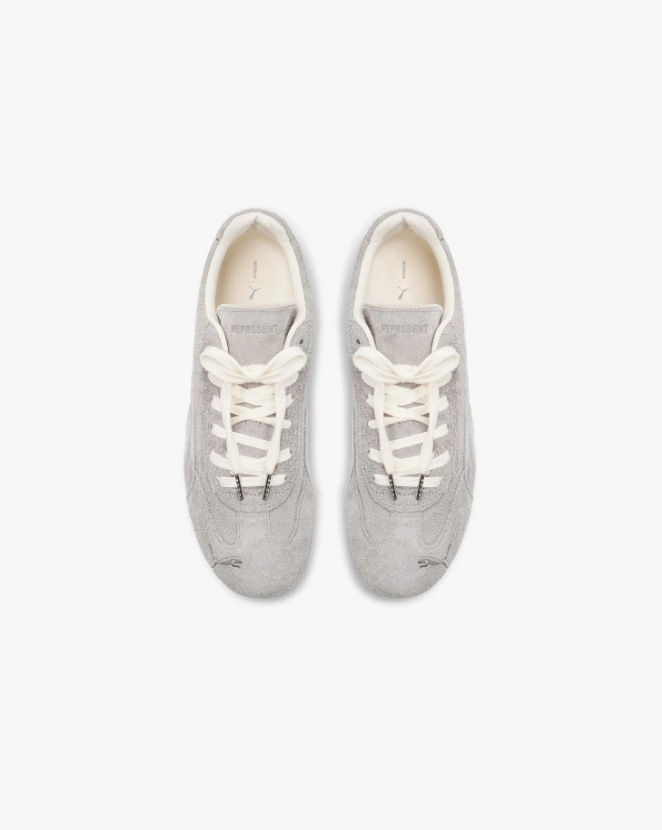PUMA Low-Profile Sneakers – Light Grey with Cream Laces