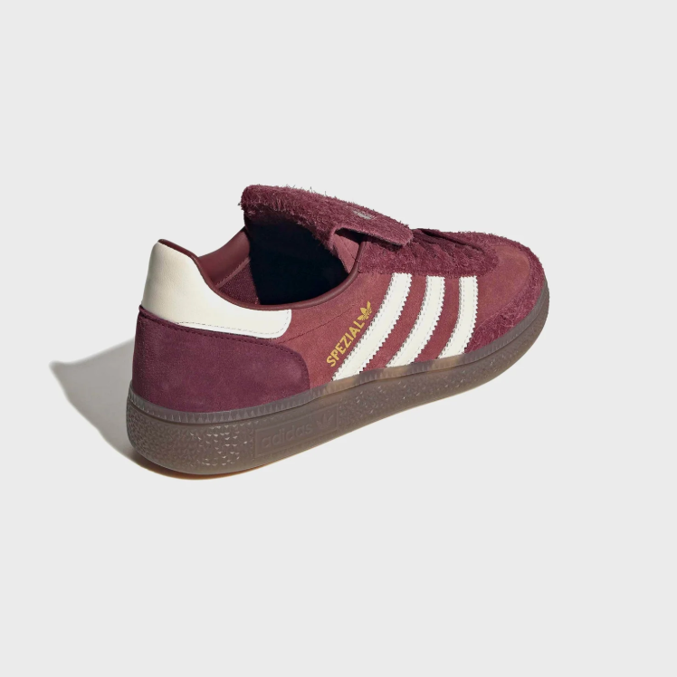 adidas Spezial Low-Top Sneakers – Burgundy & Cream with Fold-Over Tongue