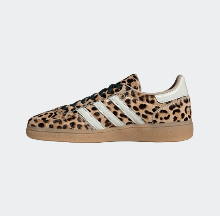 adidas Leopard Print Low-Top Sneakers – Cream Stripes & Gum Sole