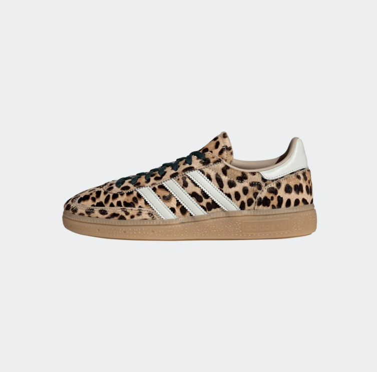 adidas Leopard Print Low-Top Sneakers – Cream Stripes & Gum Sole