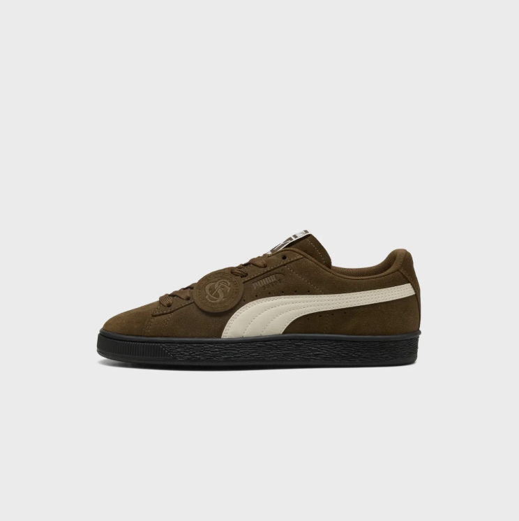 PUMA Low-Top Sneakers – Brown & Cream with Black Sole