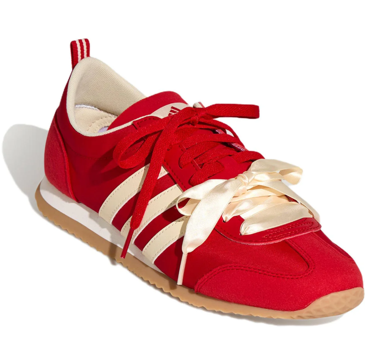 adidas Ribbon Lace Low-Top Sneakers – Red & Cream