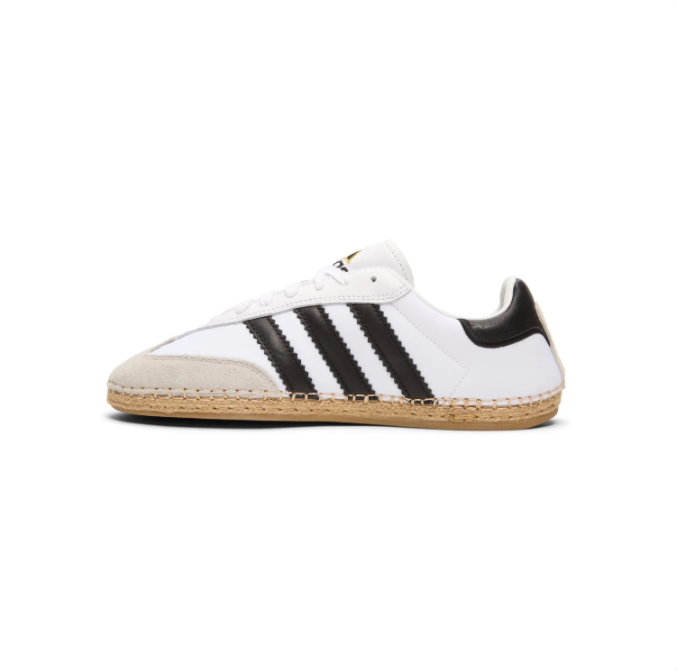 adidas Samba Low-Top Sneakers – White & Black with Woven-Effect Trim