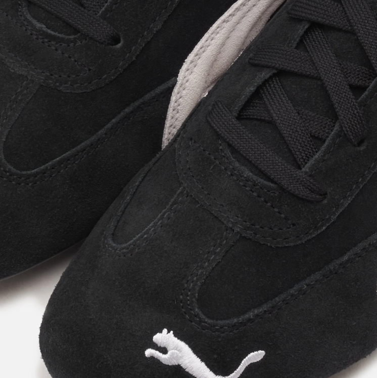 PUMA Low-Profile Sneakers – Black & White with Gold-Tone Branding