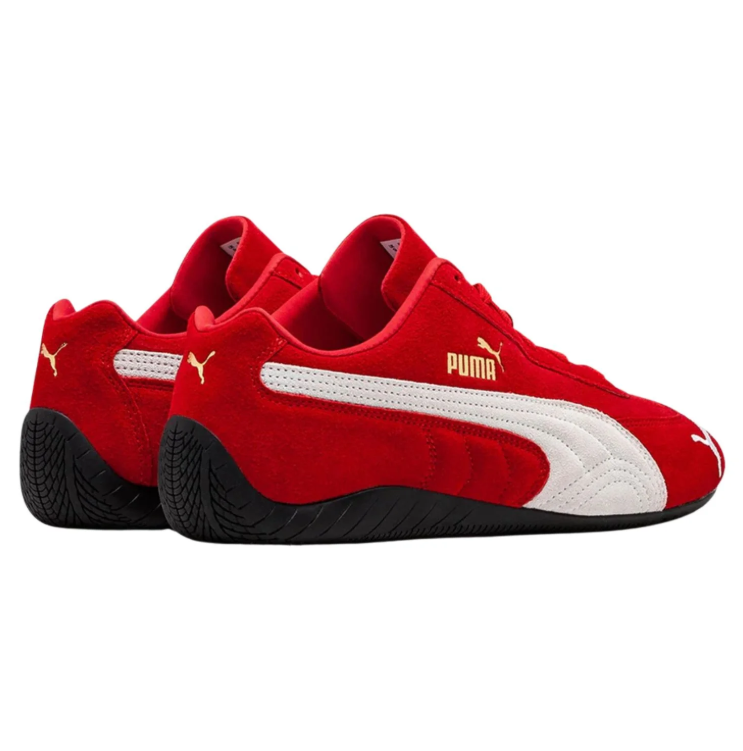 PUMA Low-Profile Sneakers – Red & White with Black Sole