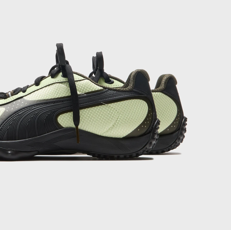 PUMA Sport Sneakers – Pale Lime & Black with Sculpted Sole