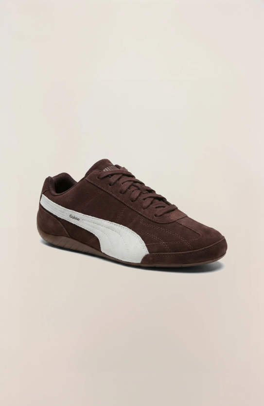 PUMA Low-Profile Sneakers – Chocolate Brown & White