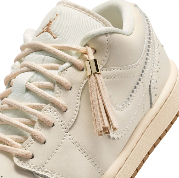 Air Jordan Low-Top Sneakers – Cream with Tassel Detail & Gum Sole