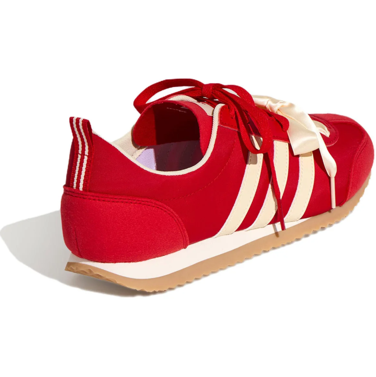 adidas Ribbon Lace Low-Top Sneakers – Red & Cream