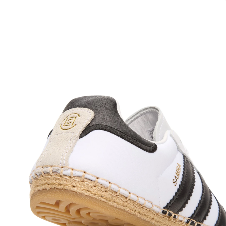 adidas Samba Low-Top Sneakers – White & Black with Woven-Effect Trim