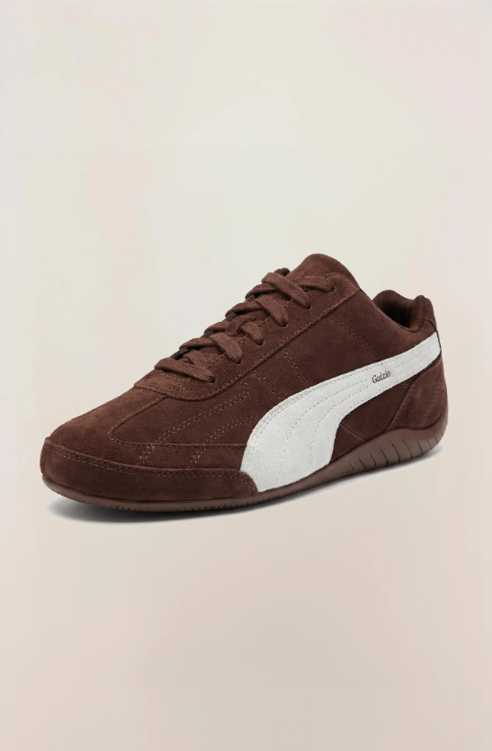 PUMA Low-Profile Sneakers – Chocolate Brown & White