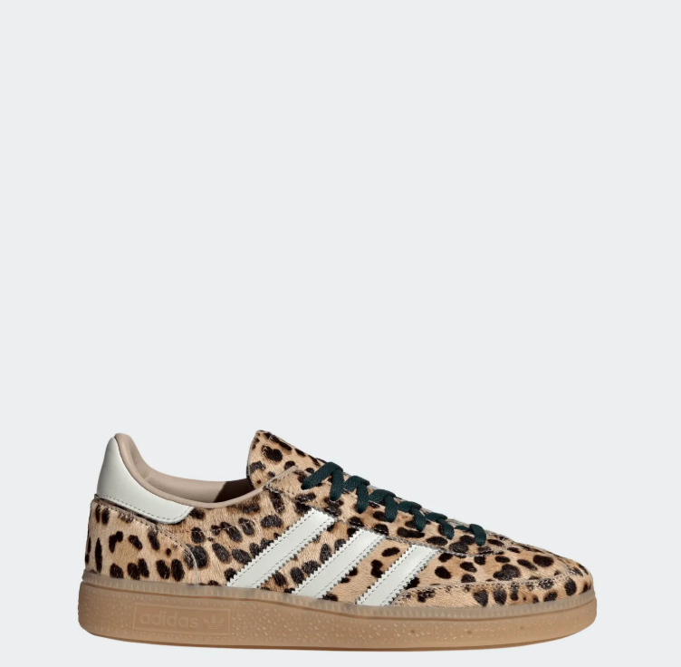 adidas Leopard Print Low-Top Sneakers – Cream Stripes & Gum Sole