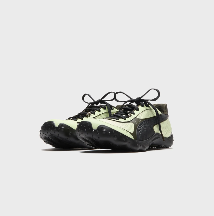 PUMA Sport Sneakers – Pale Lime & Black with Sculpted Sole