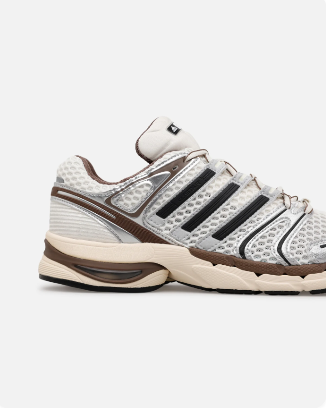 adidas Retro Runner Sneakers – Silver, White & Brown