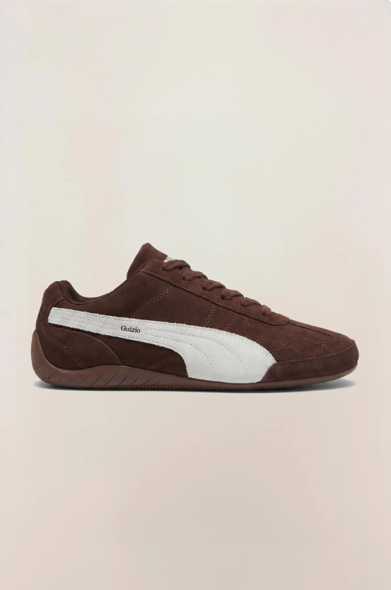 PUMA Low-Profile Sneakers – Chocolate Brown & White