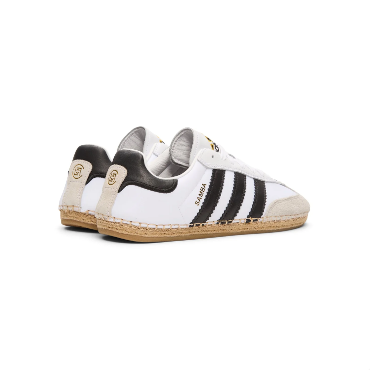 adidas Samba Low-Top Sneakers – White & Black with Woven-Effect Trim