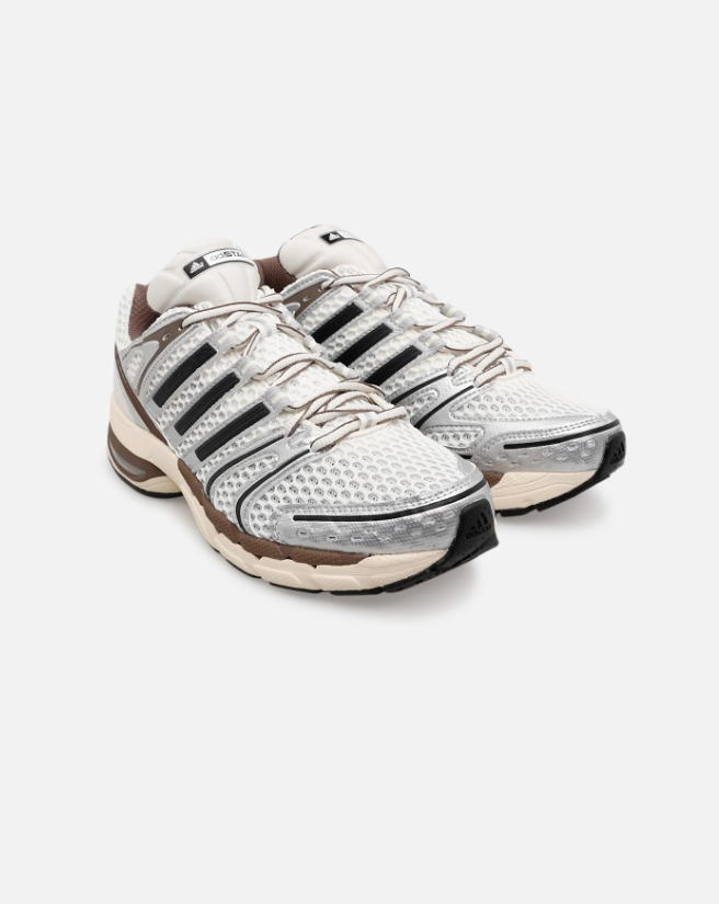 adidas Retro Runner Sneakers – Silver, White & Brown