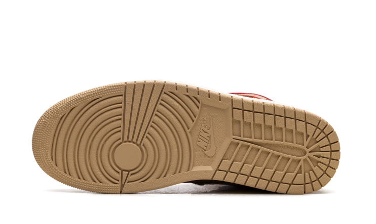 Air Jordan High-Top Sneakers – Brown & Tan with Yellow Drip-Effect Swoosh