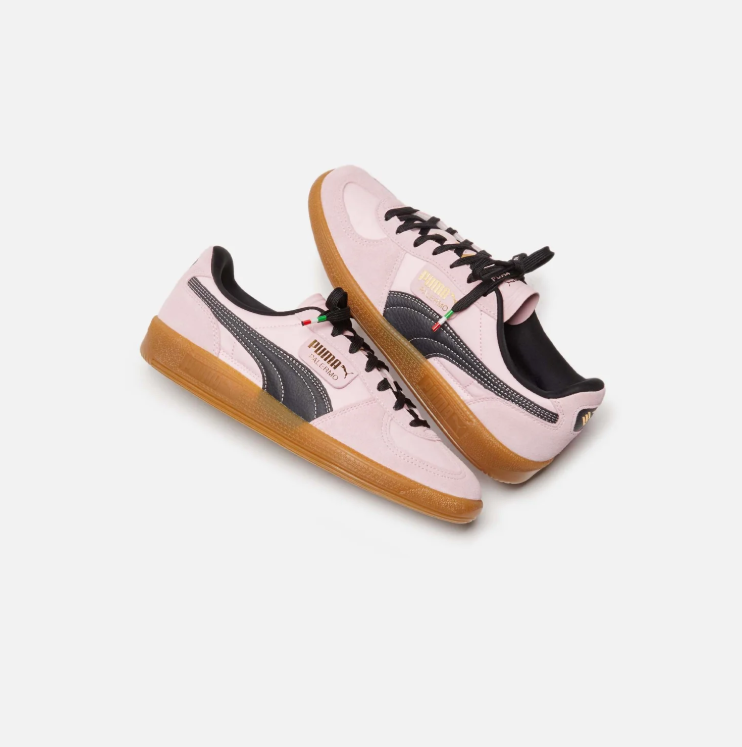 PUMA Palermo Low-Top Sneakers – Pink & Black with Gum Sole