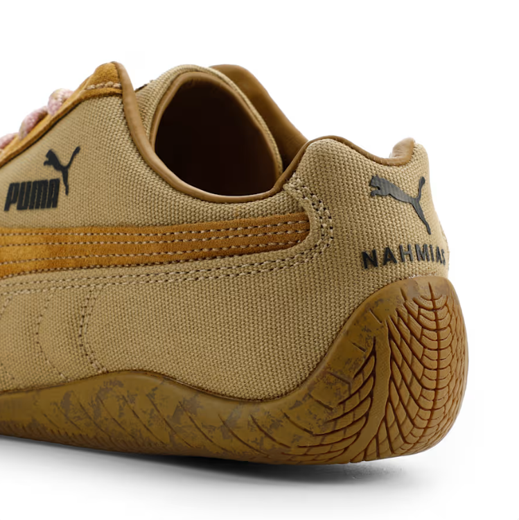 PUMA Low-Profile Sneakers – Sand & Golden Tan with Pink Laces