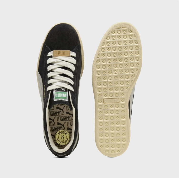 PUMA Low-Top Sneakers – Black & White with Cream Sole
