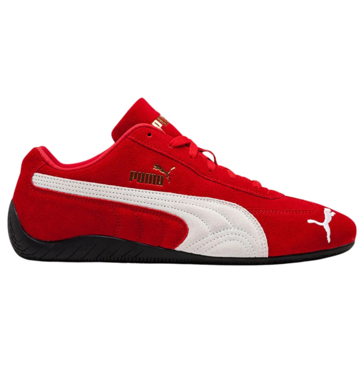 PUMA Low-Profile Sneakers – Red & White with Black Sole
