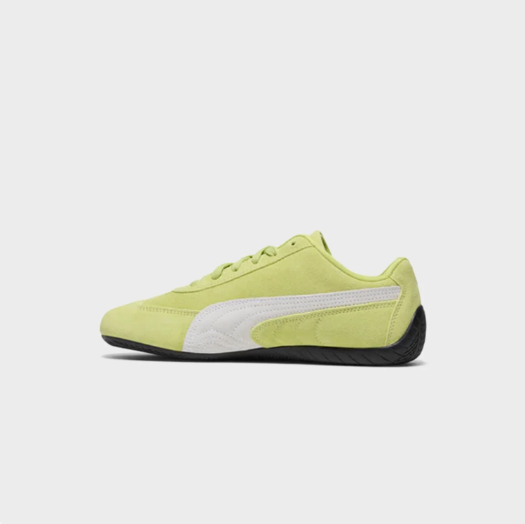 PUMA Low-Profile Sneakers – Lime Green & White with Black Sole