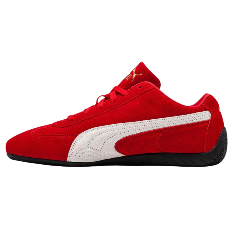 PUMA Low-Profile Sneakers – Red & White with Black Sole